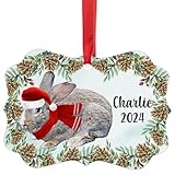 Grey Fawn Flemish Giant Rabbit Christmas Ornament