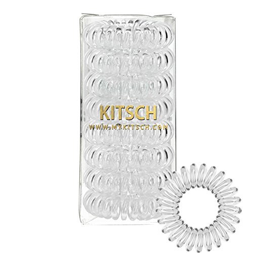 Kitsch Spiral Hair Ties, Coil Hair Ties, Phone Cord Hair Ties, Hair Coils - 8 Pcs, Transparent (The Best Looking Tie Knot)