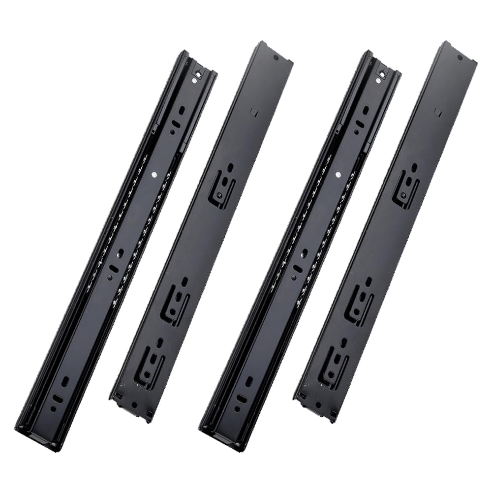 anchak 500 mm drawer rails, full extension, soft-close extension rails with self-closing and damping, drawer guide, 45 kg, load capacity, 2 pairs (4 pieces)