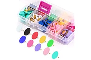 Yalis Colors Thumb Tacks 300-count, Colors Plastic Roundness Push Pins Decorative Tacks for Corkboard, 10 Assorted Colors