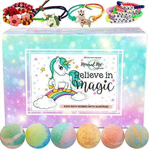 Unicorn Bath bombs for girls with jewelry inside PLUS Jewelry Box for