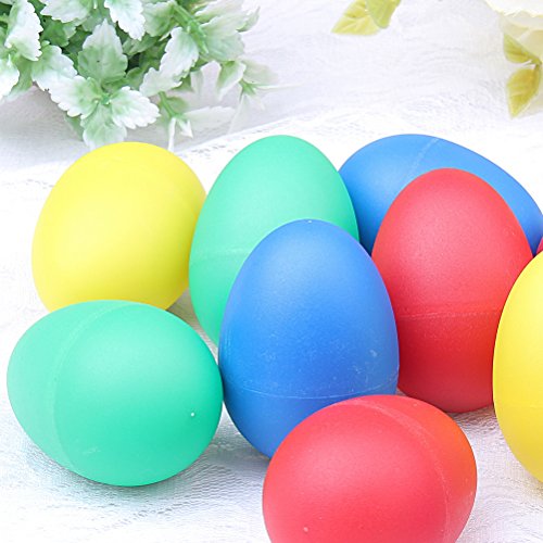 Color Scissor 12 Pieces Plastic Egg Shakers Set Percussion Musical Egg For Kids Children Toys, 4 Color Assorted