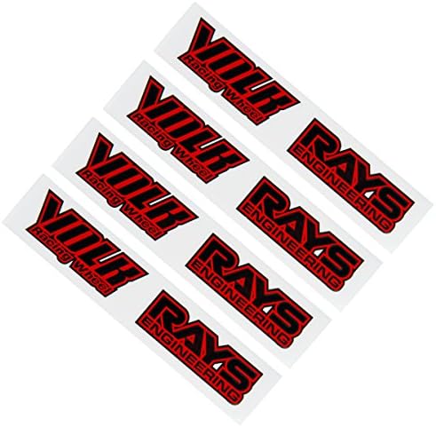 4 PCS Volk RAYS Car Wheel sticker Decal Compatible with 17-19 inches wheels (Red)