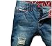 NITAGUT Men's Ripped Slim Fit Tapered Leg Jeans Blue-US 34