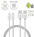 Safergo Lightning Cable for Travel,2-in-1 Rugged [Nylon Braided] iPhone&Micro USB Dual-side Charger for Cellphone, Silver 3.3ft 2Pack