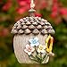 Dawhud Direct Hanging Bird House - Hand-Painted, Durable Polyresin Bird Houses for Outside - Decorative, Weather-Resistant Acorn Cottage for Garden, Deck, and Patio