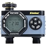 Melnor 53100 2-Outlet Digital Water Timer, Simple and Flexible Programming, Easy Manual Override, Independent Start Time for Each Valve
