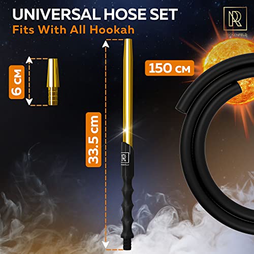 Premium Hookah Hose with Mouthpiece 60" Long Silicone Water Pipe Hose
