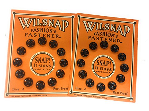 Vintage 24 Snap Fasteners Black # 2
