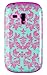 DandyCase 2in1 Hybrid High Impact Hard Sea Green Flower Pattern + Pink Silicone Case Cover for Samsung Galaxy S3 Mini i8190 + DandyCase Screen Cleaner