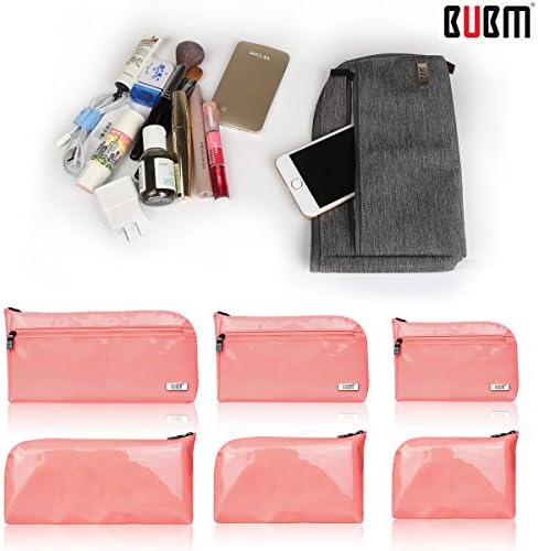 Bubm 3 Sets Waterproof Jewelry Bag Travel Organizer Luggage Storage Bag for Lady-pink