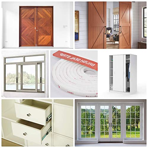 fowong Adhesive Brush Weather Stripping, 11/32 inch x 3/16 inch x 16