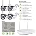 Security Camera System, LESHP CCTV HD 720P IP Camera 4 Channel Wireless Wi-Fi Home Surveillance Video with Super Day/Night Vision, IP65 Weatherproof, No HDD