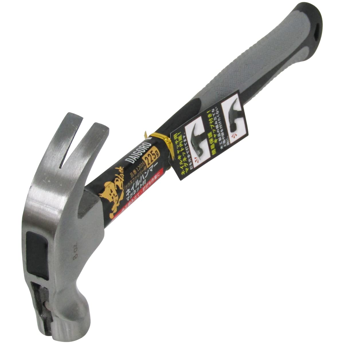 近与(KONYO) 大五郎 <黒>ネイルハンマー グラスファイバー柄 マグネット付 225g商品画像