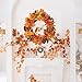 Winlyn 1 Pcs Harvest Fall Front Door Autumn Wreath 20