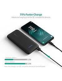 Quick Charge 3.0 RAVPower 10000 mAh cargador portátil con QC 3.0 de entrada y salida, ultrafino 10000 Power Bank con batería de polímero de alta densidad Pack para iPhone, iPad, Galaxy Y Más
