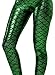 Alaroo Halloween Shiny Fish Scale Mermaid Leggings for Women Pants S-4XL