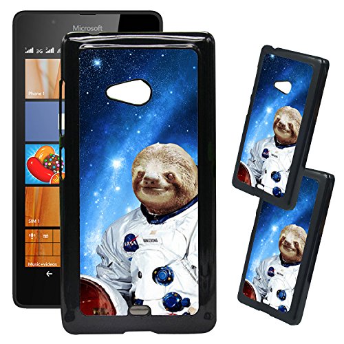 [TeleSkins] - Microsoft Lumia 540 Designer Plastic Case - Hipster Astronaut Sloth - Ultra Durable HARD PLASTIC Protective Snap On Back Case / Cover for Microsoft Lumia 540.