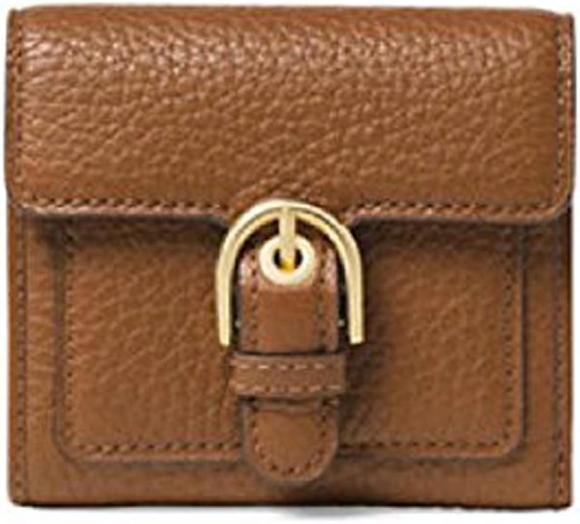 Michael Kors Womens Cooper Leather Pebbled Trifold Wallet Brown O/S at