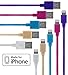 Lightning Cable for iPhone 5 Pack Braided (3.3 Feet) in White, Beige, Blue, Pink, and Purple - Cable w/ Lightning Connector - Lightning to USB cable / Cord for iPhone Compatible with iPhone 6 & 5