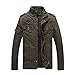 H.T.Niao Jacket8333C1 Men 's Military Fashion Plus Velvet Cold Jackets(Army Green,Size XXXL)