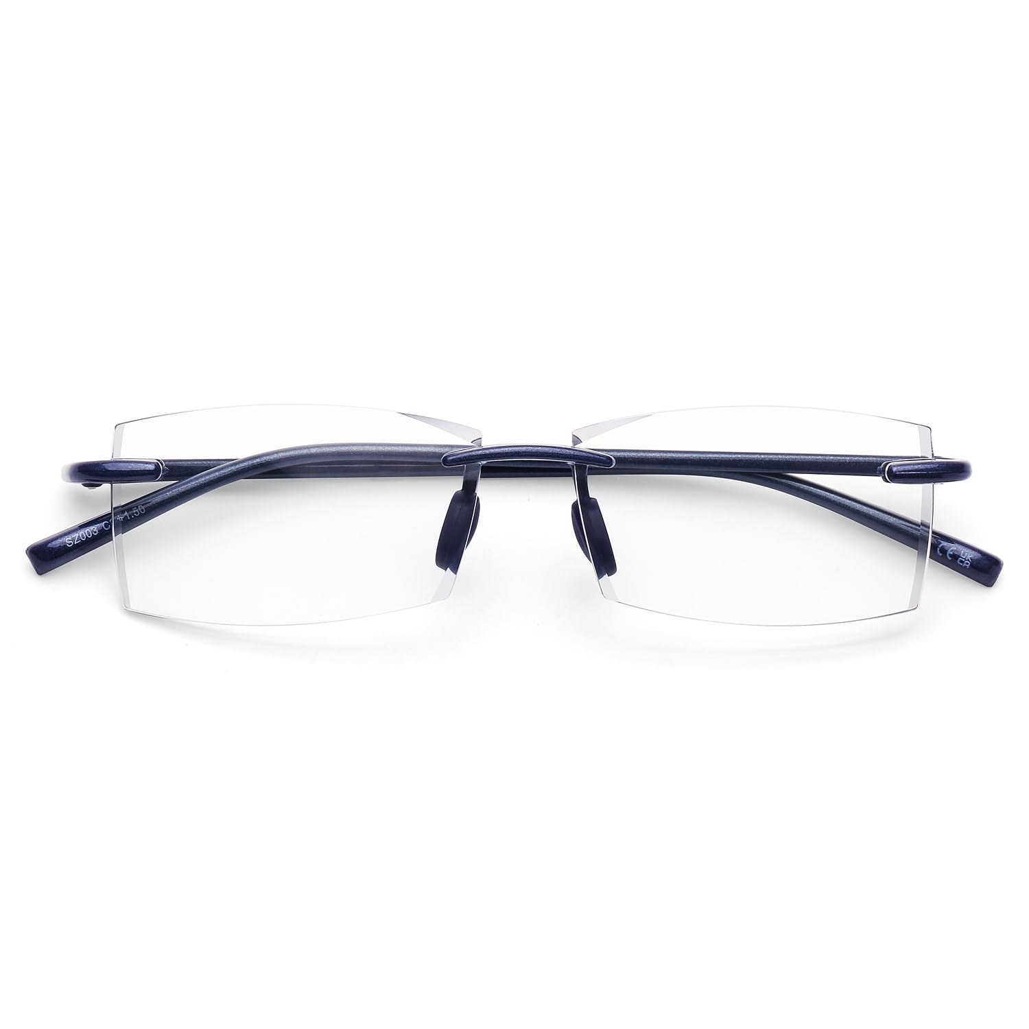 DOOViC Blue Light Blocking Reading Glasses No Frame 1.5 for Men/Womens Blue Rectangle Flexible TR90 Legs Lightweight Readers — image 1