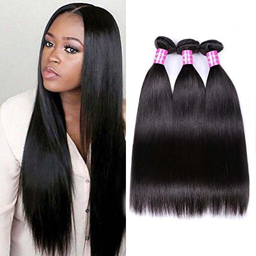 Sterly Brazilian Hair Straight 3 Bundles 7A Unprocessed Brazilian Virgin Human Hair Weave Extensions Natural Color (16 18 20)
