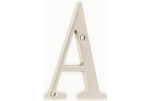 ZHONGWANG HARDWARE ZW Hardware B100 4 Inch Solid Brass Matt Nickel Plated House Letter A