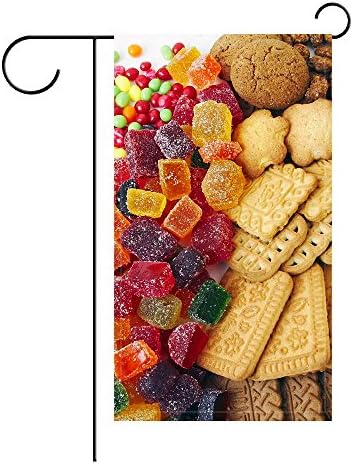 YourPink Garden Flag Dragee Fruit Candy Cookies Nuts Sweet Allsorts 12x18 inches(Without Flagpole)