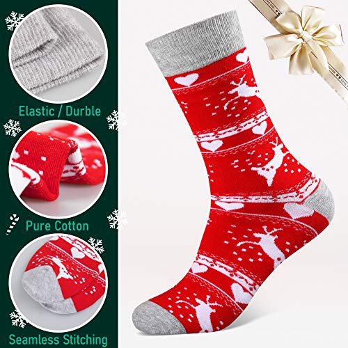 Mens Christmas Socks Funny Crew Socks for Men&Women Colorful Novelty Patterned Socks 6 Pairs US 7-13