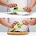 Mandoline Slicer Set with Stainless Steel Blades, Handguard and Food Safe Plastic Container, 4 Different Slicers for Fruits, Vegetables and Cheeses (Green)