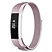 Oitom Fitbit Alta HR Accessory Bands and Fitbit Alta Band,New Fashion Stainless Steel Milanese Loop Wristband (2 Pack Colorful+Sakura Pink, Small 5.1