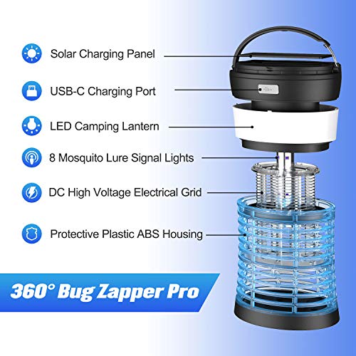 [3 in 1] Bug Zapper & Insect Fly Traps & LED Camping Lantern, IP44