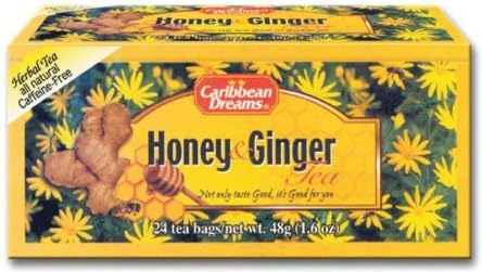 Caribbean Dreams Honey & Ginger Tea, 24 Tea Bags (Pack of 6)