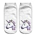 Orlesp-Unicorn Socks Low Cut Ankle Socks Unicorn Element Cartoon Boat Socks (7 pack/Multicolor)