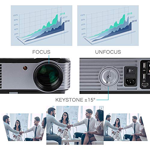 iCODIS T700 Video Projector, Native Full HD 1080P Digital Projector 4000 Lux with 200" Display, 50,000 Hrs Lamp Life Compatible with TV Stick, PS4, Blue Ray, DVD Player and Smartphone for Home Theater - Thumbnail 5