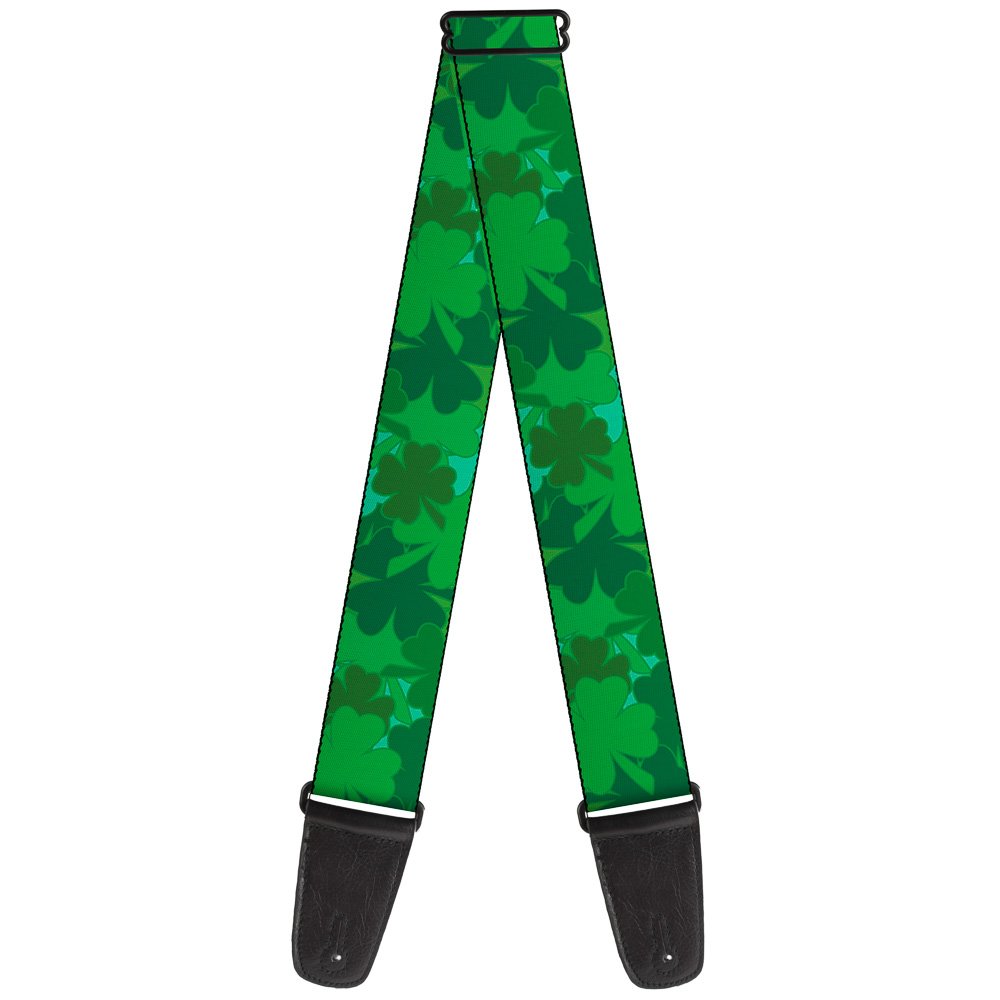 Buckle-Down Guitar Strap St Pats Stacked Shamrocks Greens 2 Inches Wide