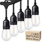 96FT(48×2) 2-Pack LED Outdoor String Lights with