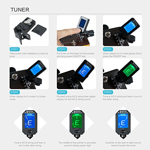 SUNYIN Acoustic Guitar Tool Kit for Beginner,Guitar Strings Winder