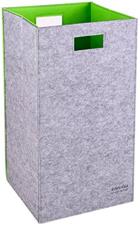 Closet Folding Laundry Clothes Hamper Sorter Basket Bin (Green)