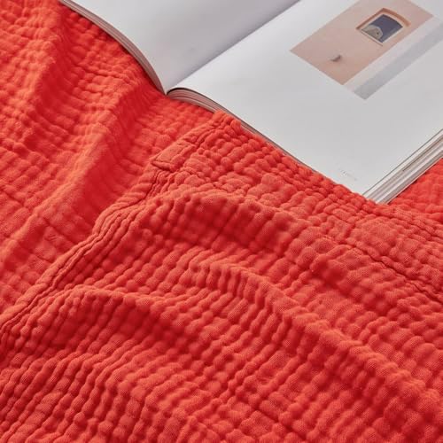 EMME Musselin-Decke 230x270 Baumwolle Oeko-TEX Beige Erwachsene Tagesdecke