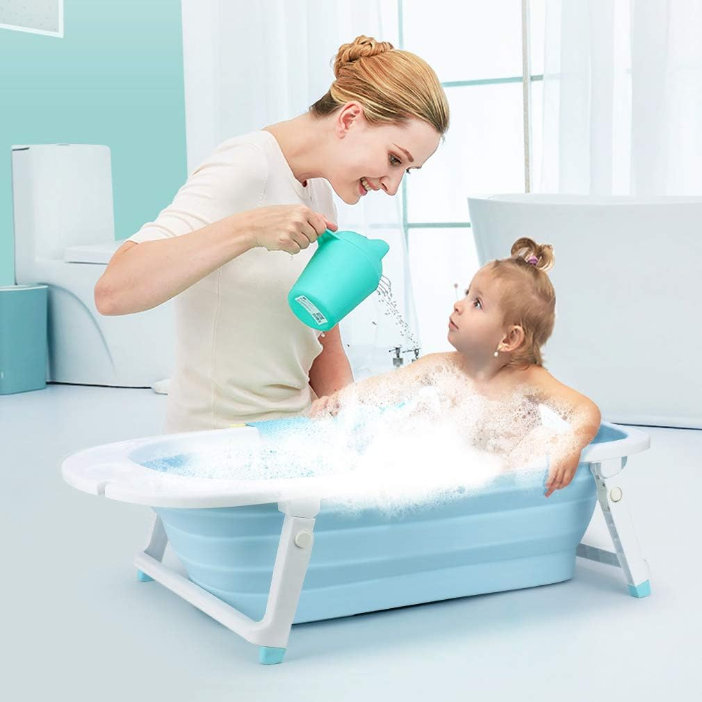 0 3 Ans Vert Clair Fascol Baignoire Bebe Pliable Avec 4 Supports Antiderapants Et Bouchon De Vidange Bebe Toilette De Bebe Seviin Com Br