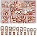 50pcs Copper Wire Lugs,10 Types UL Listed Heavy Duty Wire Lugs Battery Cable Closed Ends Bare Copper Eyelets Tubular Ring Terminal Connectors Assortment Kit