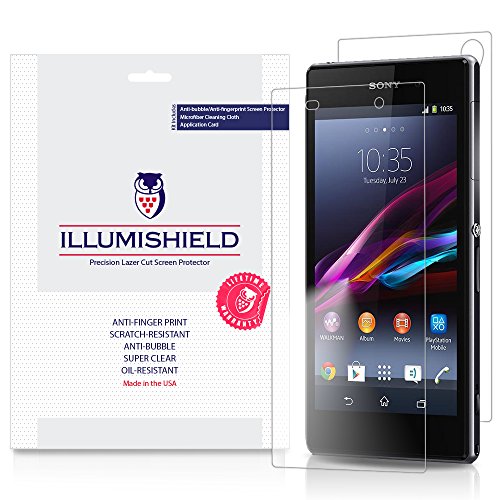 iLLumiShield - Sony Xperia Z1 Screen Protector & Full Body Skin Front+Back Japanese Ultra Clear HD Film with Anti-Bubble and Anti-Fingerprint – High Quality (Invisible) LCD Shield – Lifetime Replacement Warranty – [3-Pack] OEM / Retail Packaging