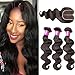 ALI JULIA 10A Malaysian Virgin Body Wave 3 Bundles with 4x4 Middle Part Lace Closure 100% Unprocessed Human Hair Weave Extensions Natural Color (14 16 18+14 inch closure)