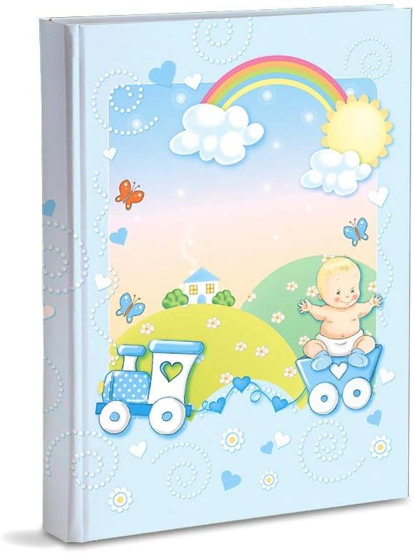 Mareli Photo Album, Sky Blue, Baby Birth with Journal, 23 x 30 cm, 56 White Pg and 4 Pg Customisable Journal
