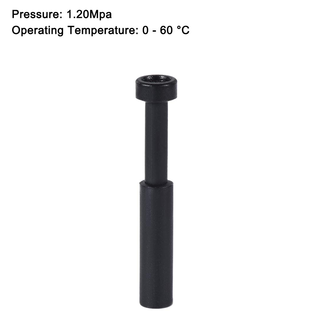 sourcing map Push to Connect Fittings, Cap Style Pneumatic Blanking Plugs, Fit for 4mm Inner Dia. Air Hose Tube Pipe, Plastic - Image 4