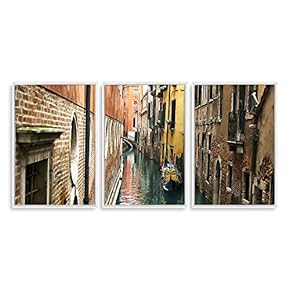 3 Piece Framed Canvas Wall Art for Living Room, Bedroom Italy City Landscape Canvas Prints for Modern Home Decoration Ready to Hang - 16"x24"x3 Panels