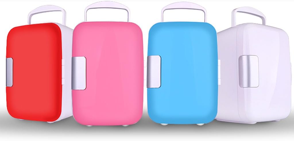 The harvest season- 4L Refrigeration Car Refrigerator, Cold And Warm Car Dual-use Carrying The Freezer Single Door Type 220V AC / 12V DC ( Color : Pink )