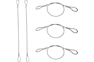 ZYYC 5 Pack Luggage Lock Safety Cable, Stainless Steel Cable with Loops, Stainless Steel Safety Cable, Safety Cable Lock, Braided Steel Coated Safety Cable Luggage Lock 2mm Thickness 12 inch Length